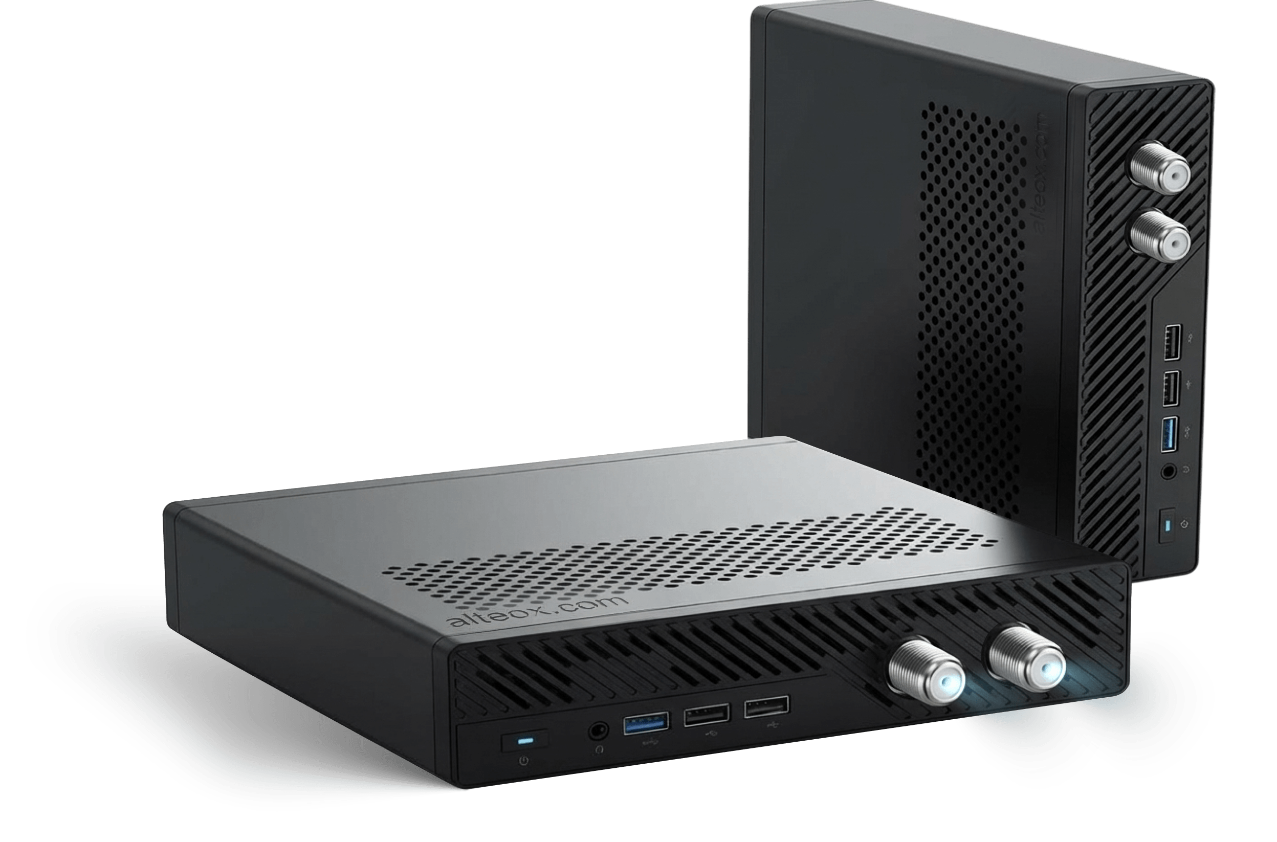 Cable TV / IPTV Pro Box mit RF-Koax-Anschlüssen, USB-Ports und Audio-Buchse